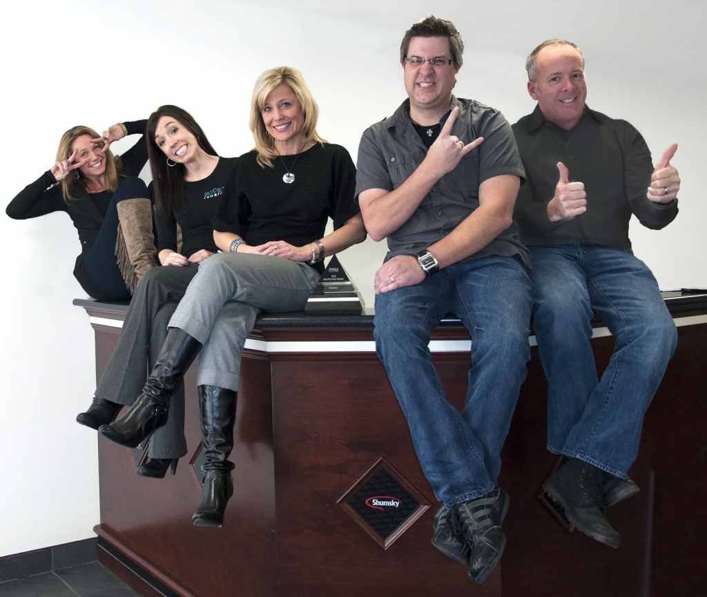 Pictured is the SHRM Creative Team (L to R): Anita Emoff, Melissa Marks, Lorie Woods, Jeremy Knedler, Michael Emoff