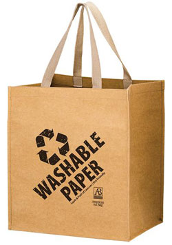 typhoon-tote The Typhoon - Washable Kraft Paper Grocery Tote Bag with Web Handle
